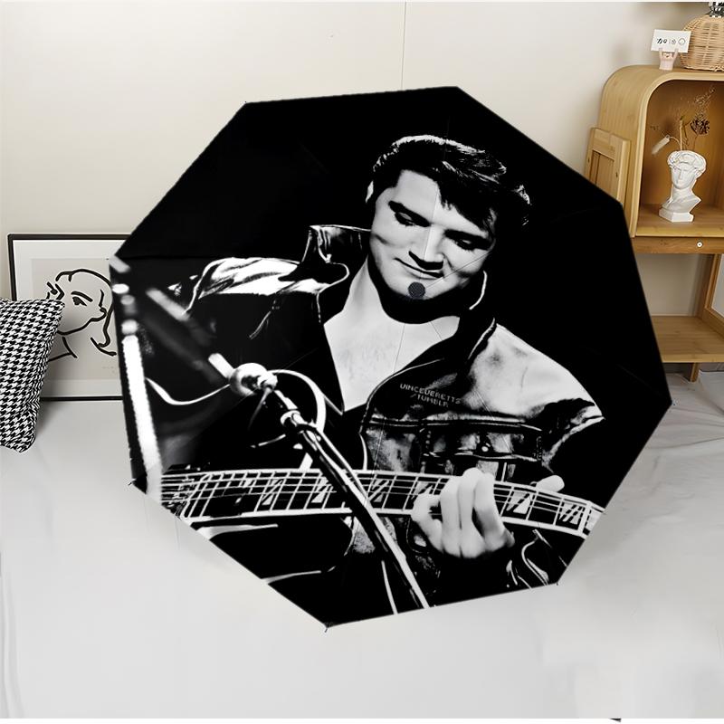 Elvis Fashionable Automatic Opening/Closing Folding Umbrella. Portable and Foldable, Ideal for Gift, Travel, and Daily Use.