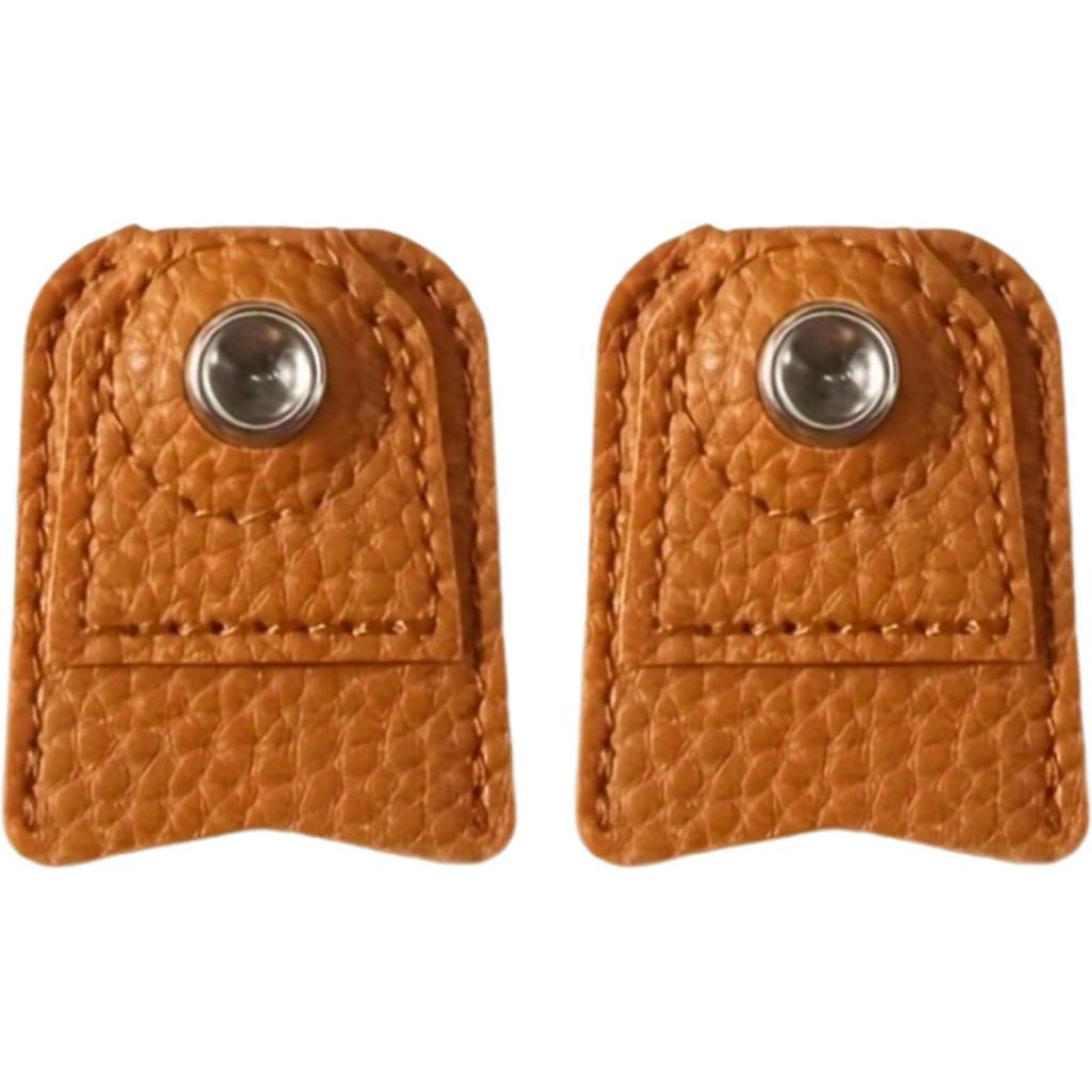 2 Pcs PU Finger Protector DIY Sewing Tool Needle Felting Knitting Guard Sewing Thimble Cap for Needlework Handmaking