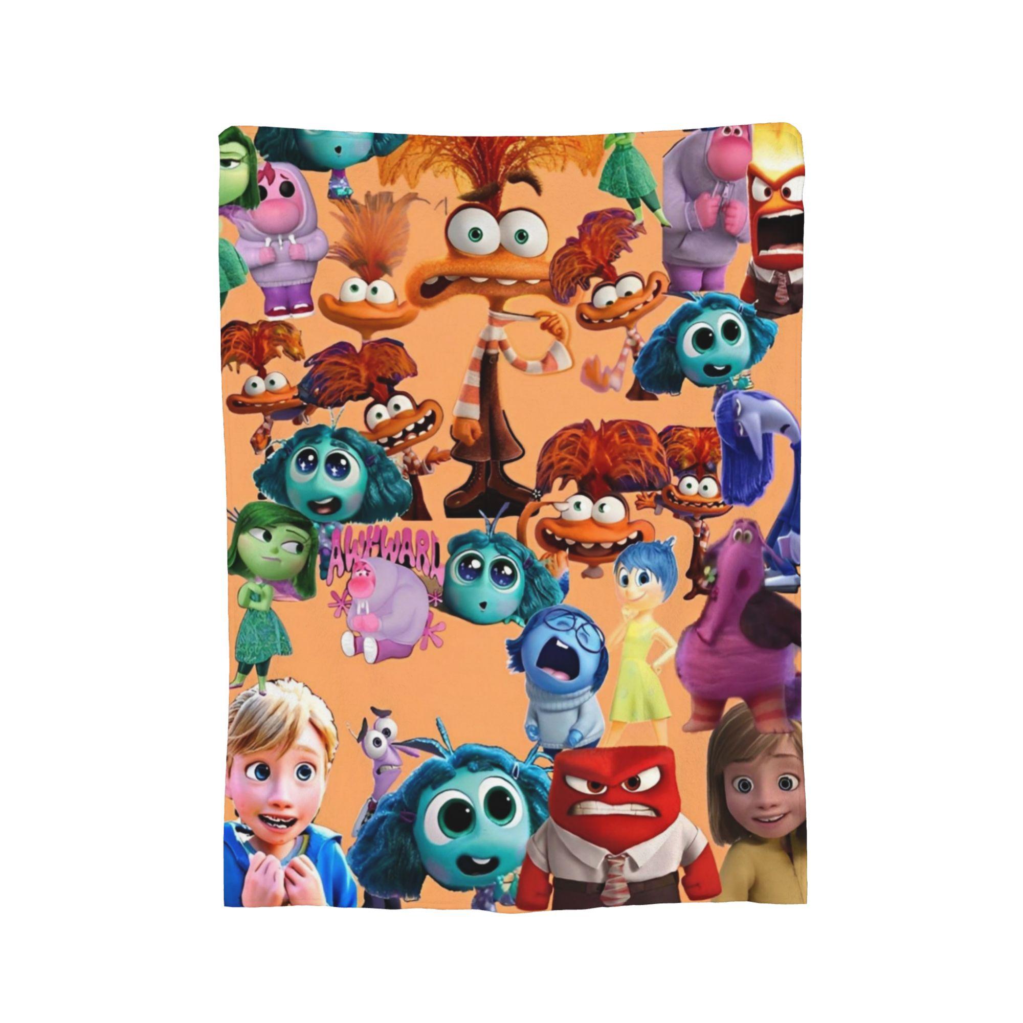 

Inside Out Wool blanket Cartoon Action Comedy Funny Throw blankets for Sofa Bedding Lounge 125*100cm Rug Piece, 75x90cm