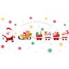Santa Claus Electrostatic Glass Door, Holiday Reindeer, Shop Window Decoration and Arrangement Stickers