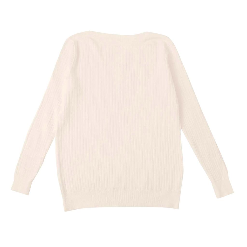 Women's Casual Round Neck Knitted Long Sleeve Undershirt One-Shoulder Sweater