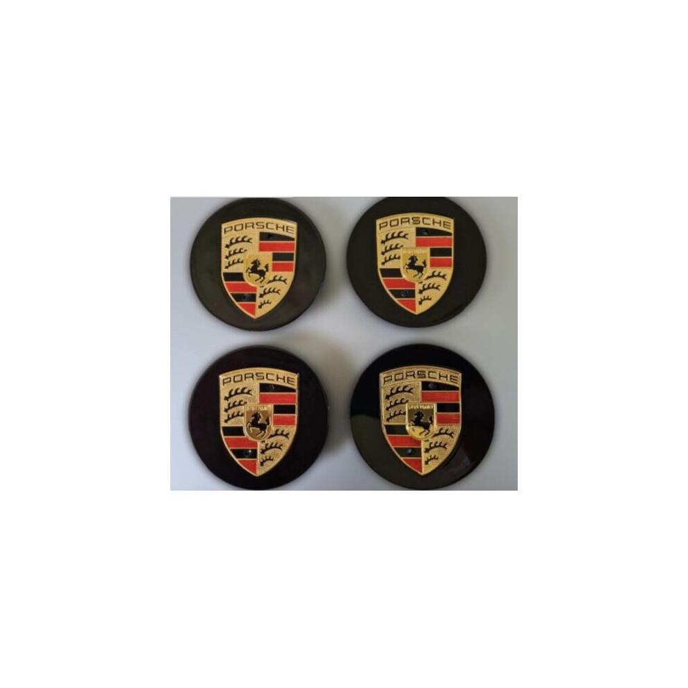 (Black-65mm) 4pcs Porsche Wheel Centre Caps Cover 65MM Hub Badge Emblem Protector