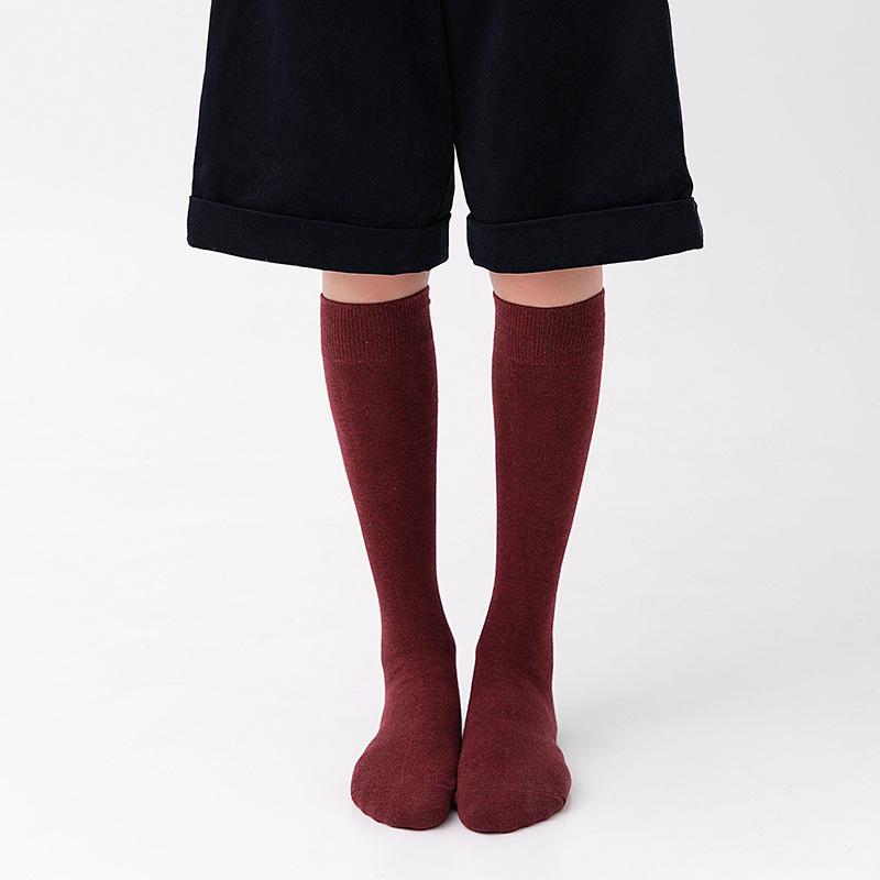 Women's Knee-High Compression Socks – Solid Color, Slimming, Autumn/Winter, Japanese/Korean Style