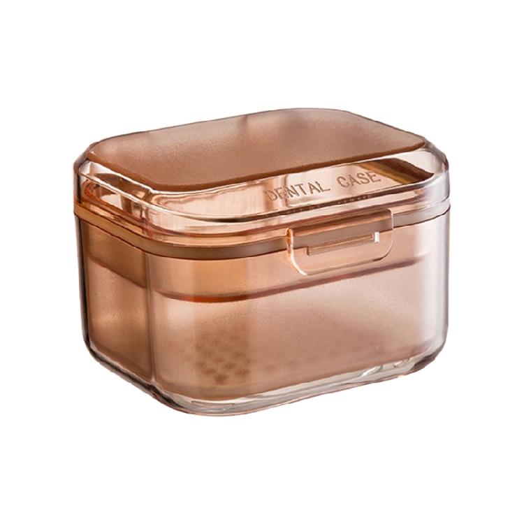 

Travel Friendly Denture Storage Container Ventilation Holes Lightweight For Daily абрикосовий