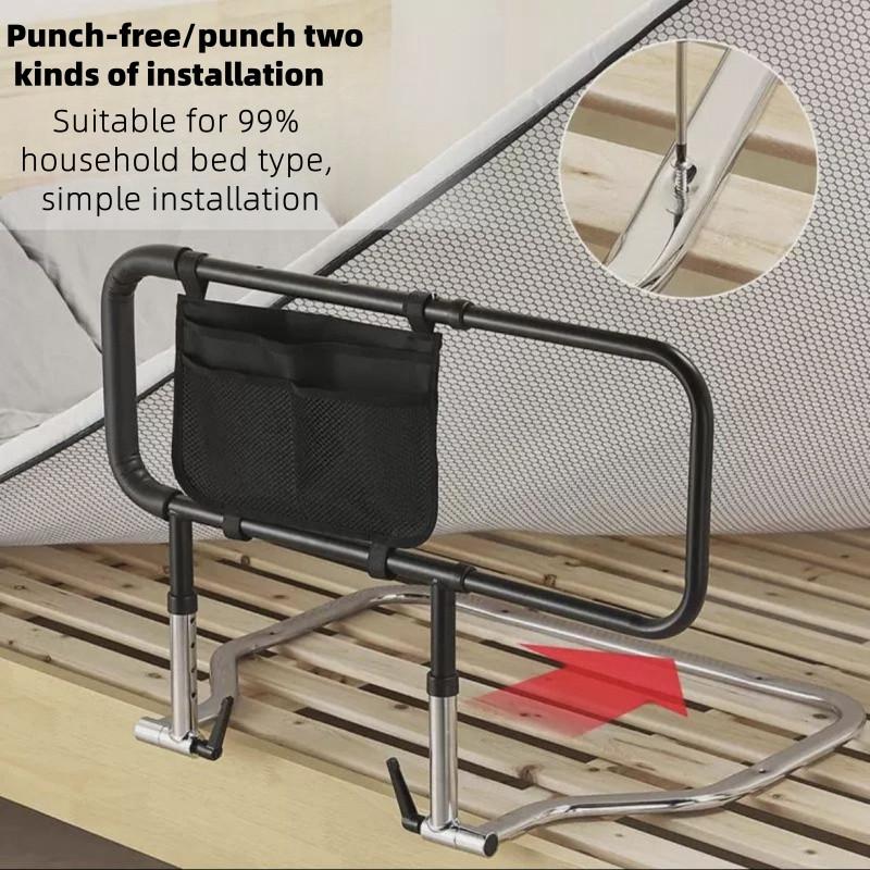 Bedside Handrail Anti-Fall Safety Handrail Bedside Guard Rail Bed Guard Storage Pouch Elderly Pregnant Patients Disabled