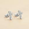 Cross Earrings D0.27CT Moissanite Stud Earrings for Women Men 925 Sterling Silver Piercing Ear Push Back Jewelry
