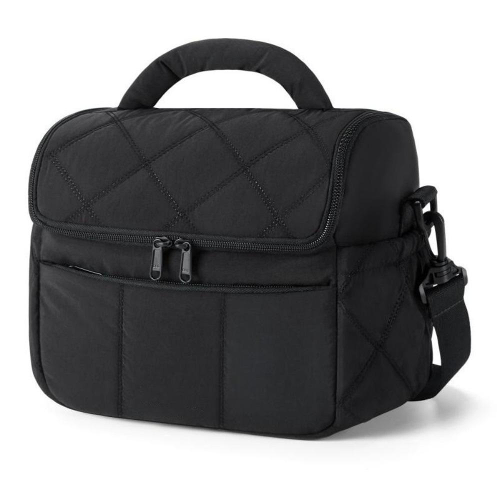 Quilted Puffer Insulated Lunch Bag Soft Cooler Thermal Bag Multi-functional Lunch Tote  Work