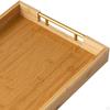 Bamboo Serving Tray Breakfast Rustic Wood Platter Kitchen Food for Lunch