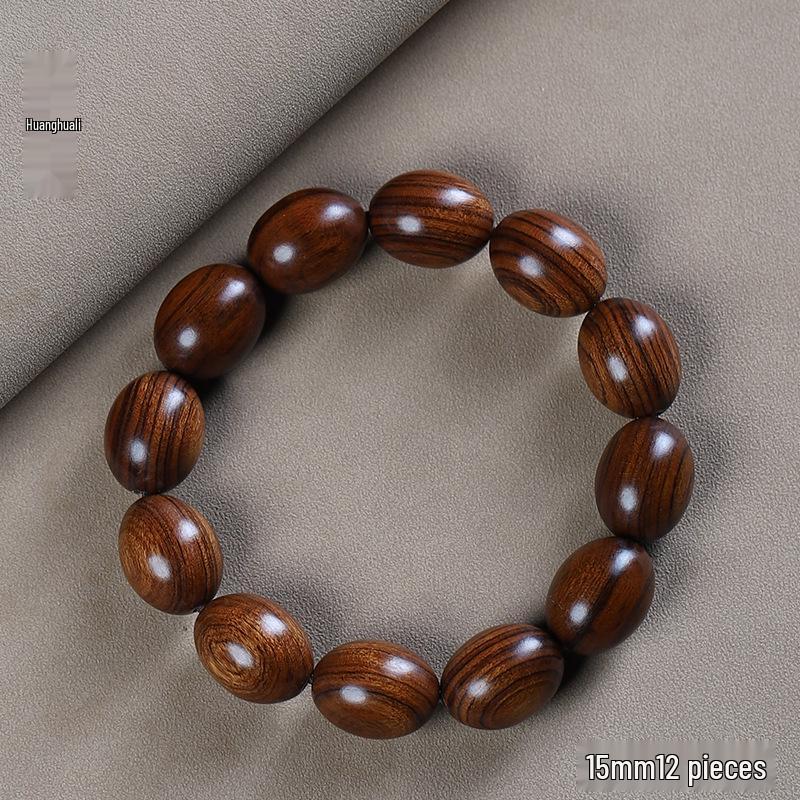 Purple Rosewood & Green Sandalwood Bead Bracelet: Irregular Design with Buddhist Beads for Men and Women