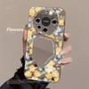 Mirror Phone Case for iPhone 16 11 13 14 for 16 Pro 12 13 15 16 Pro Max for Samsung A15 A16 A35 A55 Cute Cloud Flower Puppy Electroplated Phone Case