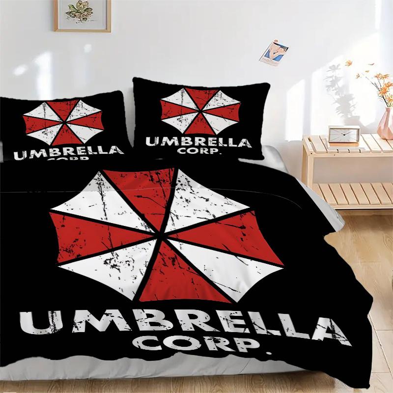 3pcs Creative Resident Evil Bedding Set - Includes 1 Quilt Cover and 2 Pillowcases, Comfortable Bedding with Stylish Design for Bedroom, Machine