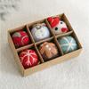 6pcs Hanging Felt Christmas Ball Wool Felt Christmas Pendant Colorful   Xmas Tree