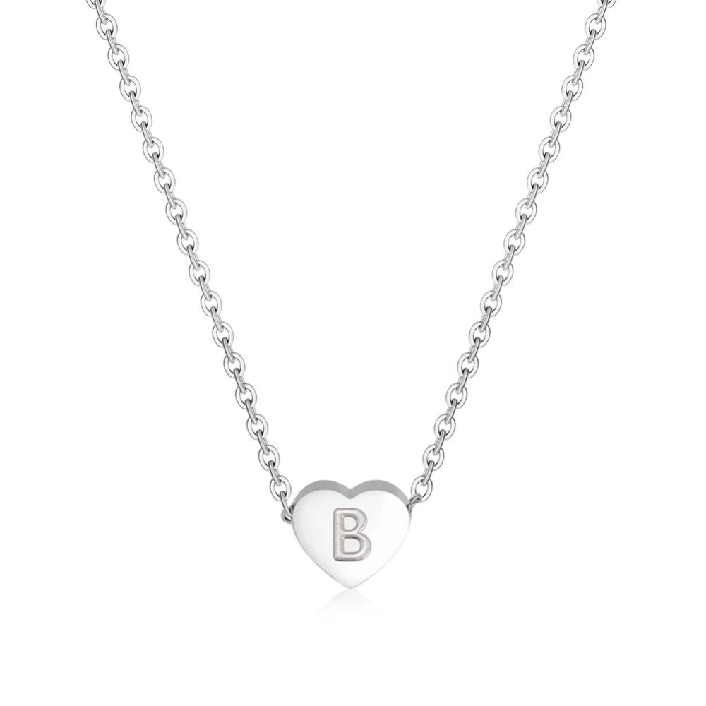 Amaxer Heart Shaped Alphabet Necklace A To Z 26 Letters Initial Necklaces For Women Pendant Gifts Jewelry