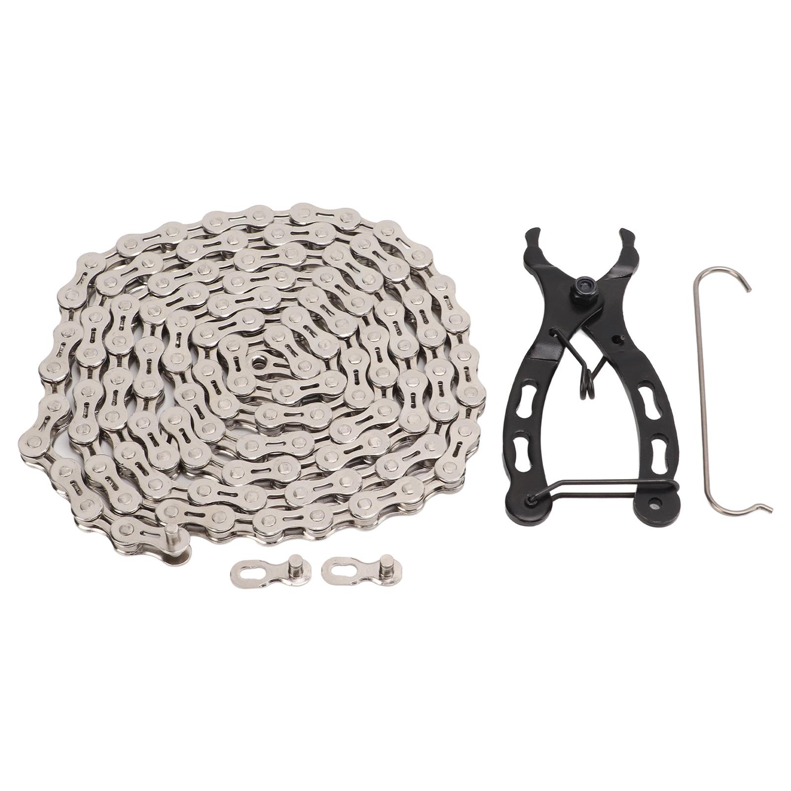 

8 Speed Bike Hollow Chain Kit Lightweight with Chain Plier Links for Mountain Road Bike