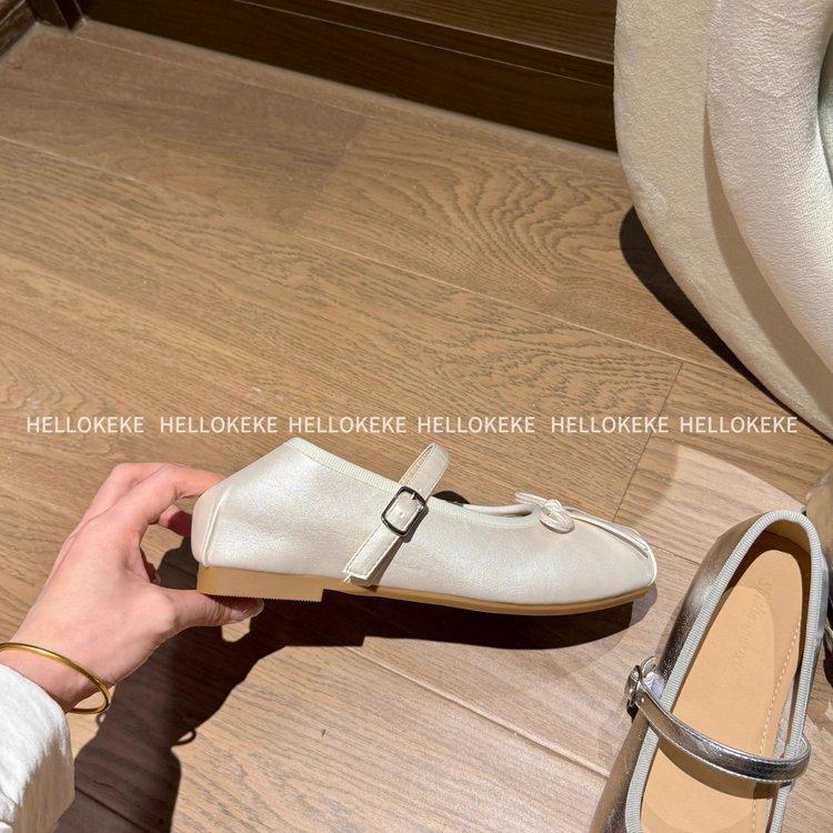 4,5 cm innere Höhenzunahme Französischer Feenstil Schleife Flacher Mund Einzelne Schuhe Damen 2025 neu Weich besohlte Ballerinas