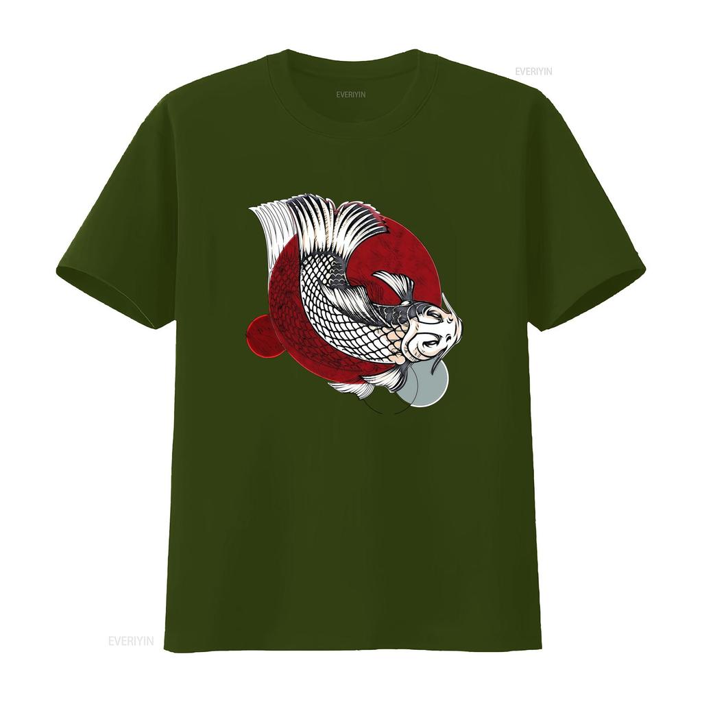 Vintage Style Koi Fish Japanese T Shirt For Unisex And Unisex Vintage Fashion Casual Designer Clothes Slightly Homme