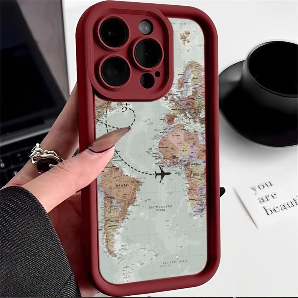 LZ24 Map airplane trajectory art Silicone Phone Case for Infinix Smart9 Hot 40i Tecno Camon20 Moto G22 G30 OnePlus Google Pixel9 Shockproof Back Cover