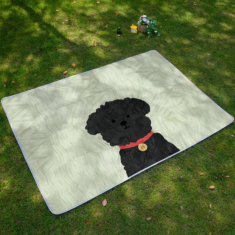 Little Adventurer Picnic Mat Moisture-proof Mat Picnic Cartoon Outing Puppy Spring Outing Portable Waterproof Insulated Lawn Mat