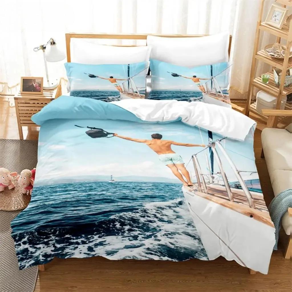 3D Print Seaside Beach Bedding CollectionDuvet Cover Comforter Bed Collection Quilt Cover PillowcaseKing Queen Twin Size Boys Girls Adultse