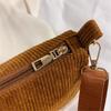 Womens Fashion Solid Color Corduroy Underarm Bag with Coin Purse Pouches Shoulder Crossbody Bag for Shopping Dating Work
