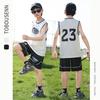 Summer new men's and children's basketball suit outdoor women's sports training quick-drying jersey short-sleeved shorts two-piece set