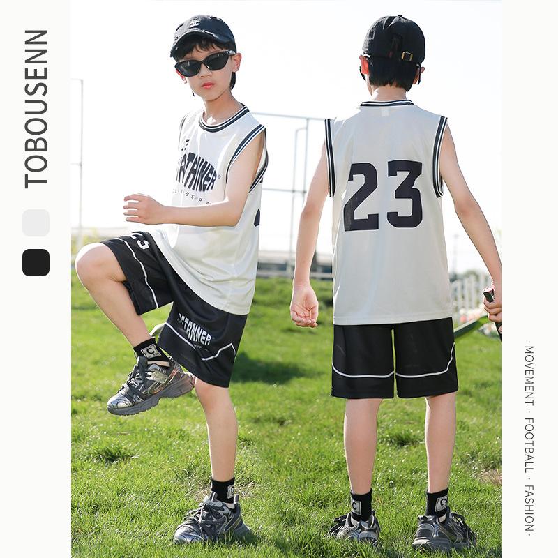 Summer new men's and children's basketball suit outdoor women's sports training quick-drying jersey short-sleeved shorts two-piece set