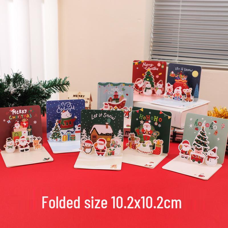 3D Christmas Music Greeting Card - Mini Cartoon Design for Children