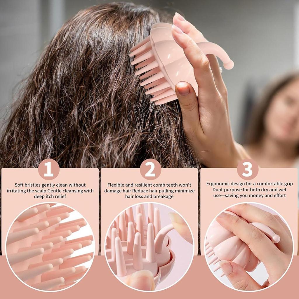 Shampoo Kopfhaut Massagebürste Tragbar Weich Haarwaschmassagegerät Kamm SPA Massagebürste Schönheitssalon Friseurwerkzeug