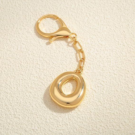 26 Alphabet Keychain: 18K Gold-Plated Pendant - Elegant Niche Design