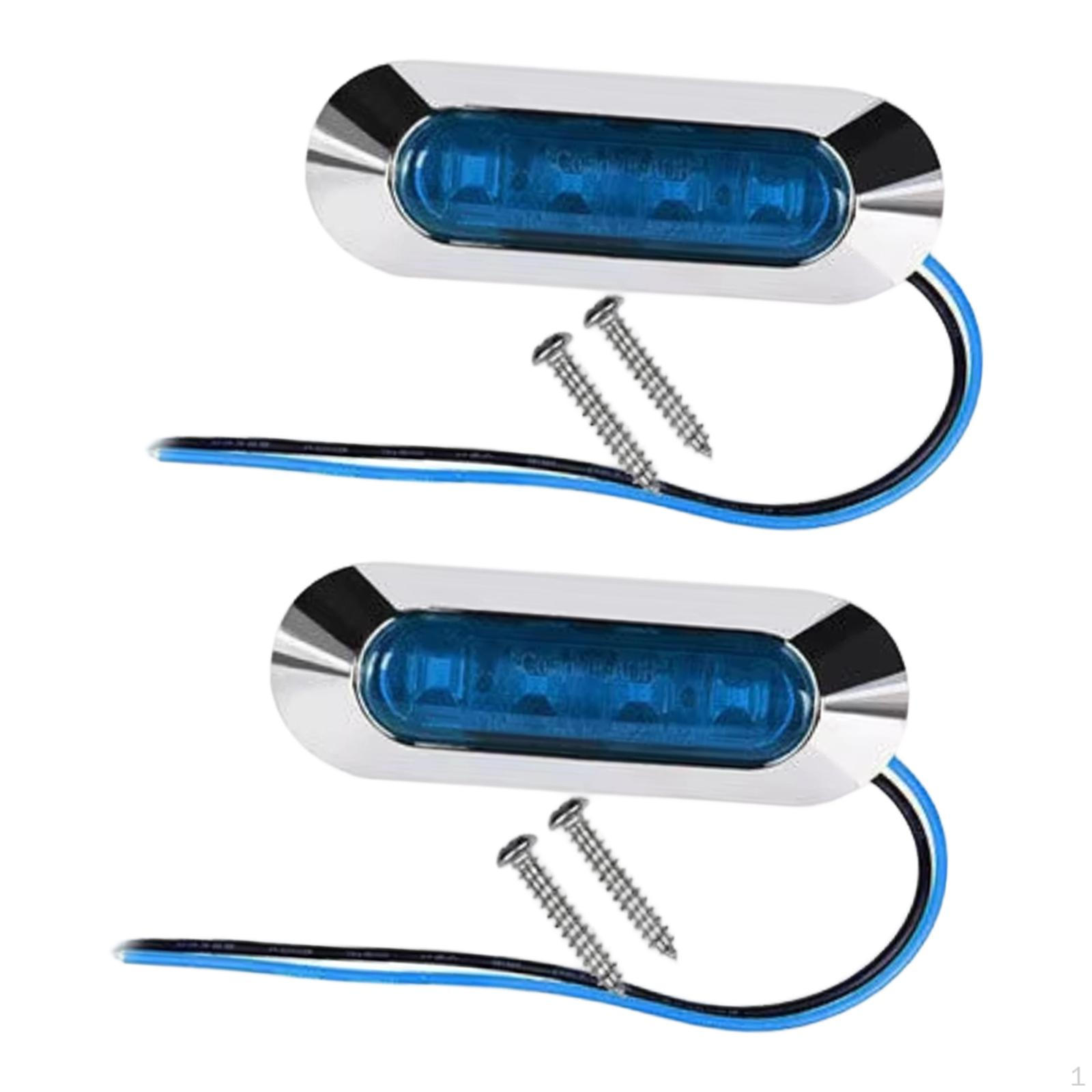 

2 Pieces Truck Side Marker Lamp Replacement Accessory Waterproof Easy to Install Suitable for синий