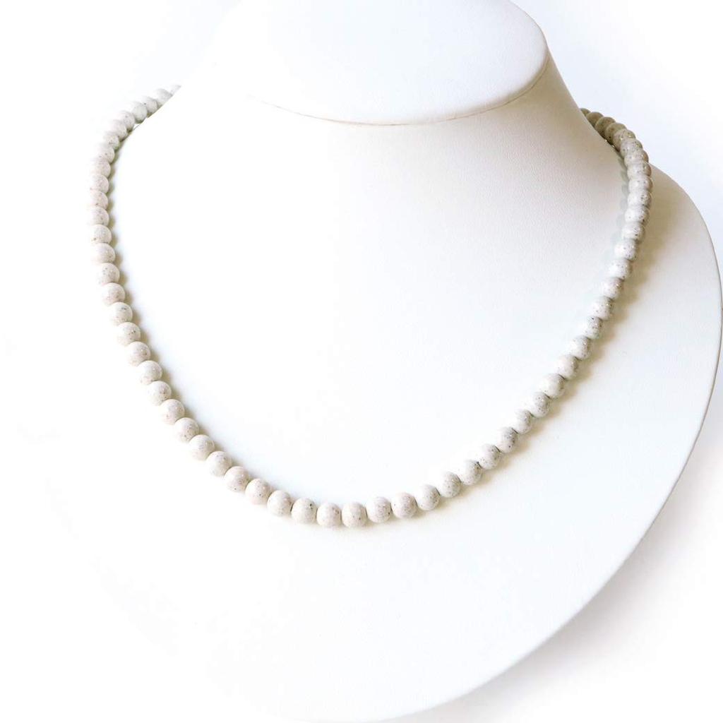 [GOLD STONE] Beitou Stone Necklace, 8mm, Taiwanese, Negative Ion, Radium, 40cm Long