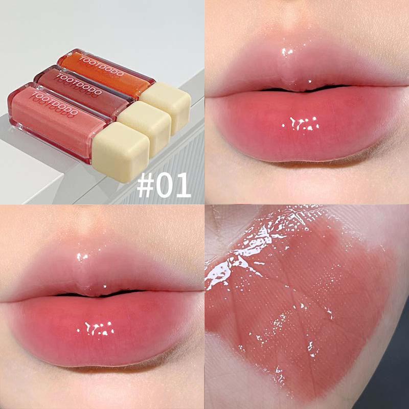 Dodo Toot Lip Glaze - Pink Mango Ripple: Korean Style, Age-Defying, Transfer-Resistant, Glassy Moisturizing Tint.