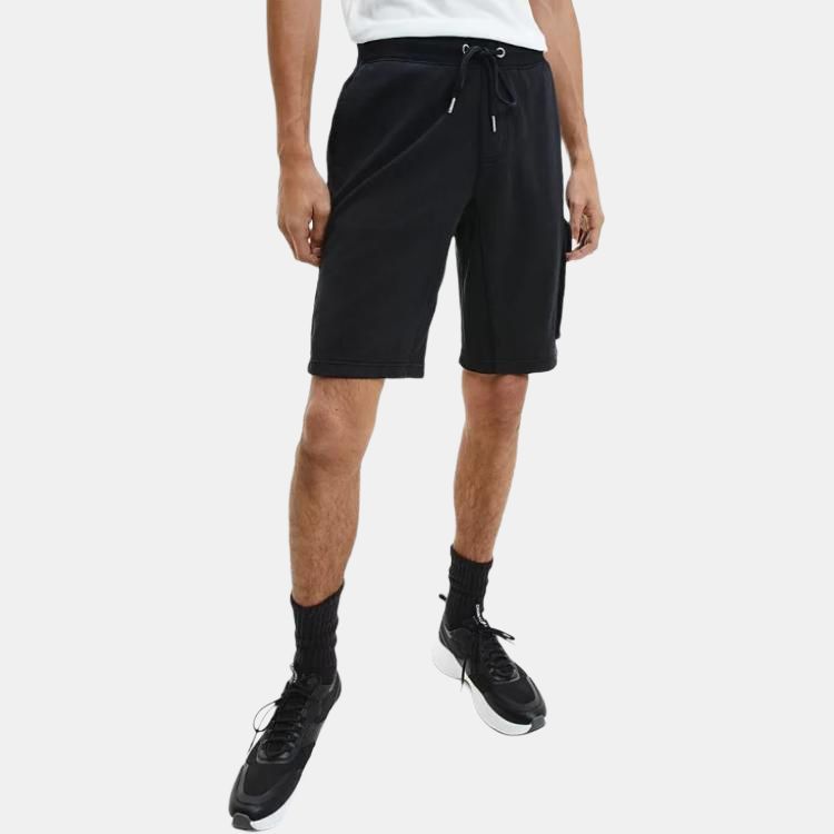 Calvin Klein Solid Color Mid-Rise Straight Leg Shorts Men shorts Black J30J314676-BAE