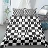 Chess Board Duvet Cover Set 3D Print International Chess Black White Comforter Cover For Boys Girls Polyester Bedding Set