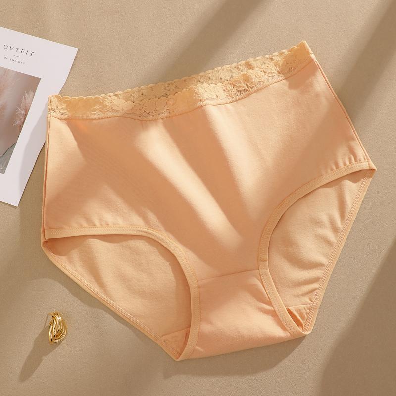 

FINETOO 1pcs Women s High Waisted Plus Size Lace Waist Underwear, All Inclusive Hip Fashionable, Breathable, Soft and Comfortable Women s Underwear XXL бежевий
