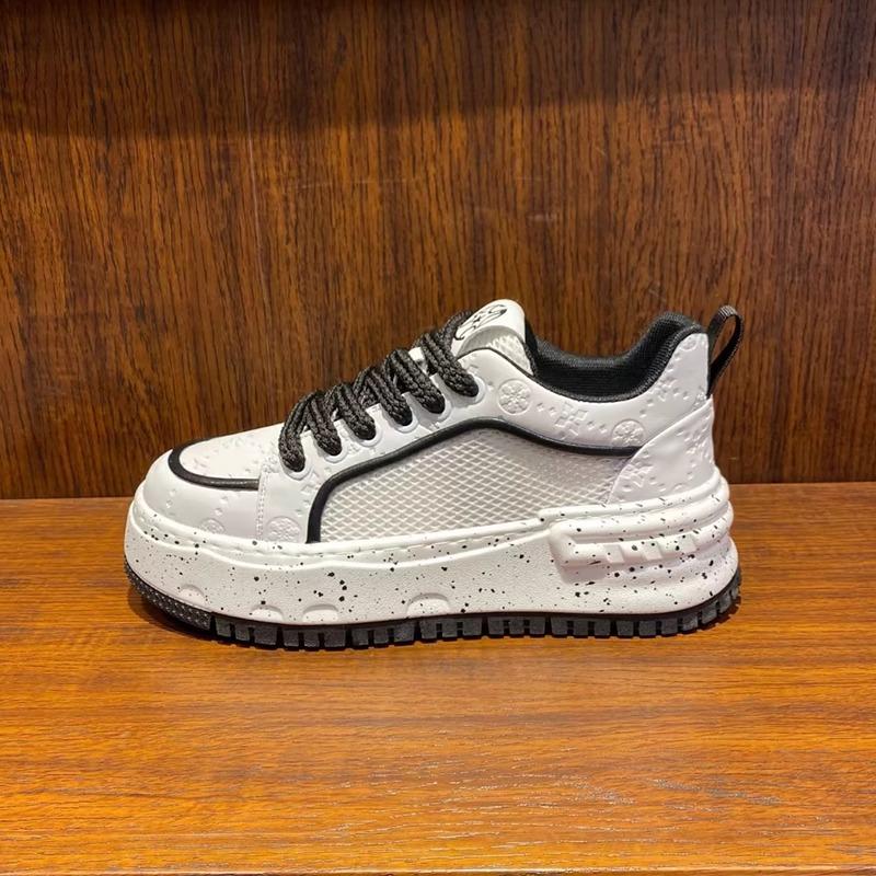 Thick baseplate shoes men's new side mesh casual shoes fashion versatile board shoes viral trends sports shoes bread shoes