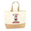 Jute Tote Bag - PLANETEE - Papounet Pas Touche Père Noël - Natural Jute - Exclusive Print - Made In France