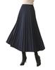 Indicoco Pleated Wool Long Length with Elastic Elegant and Loose Perfect for and Winter Women's Skirt, Waist, Feminine, Fit, Spring, Autumn, (Navy)