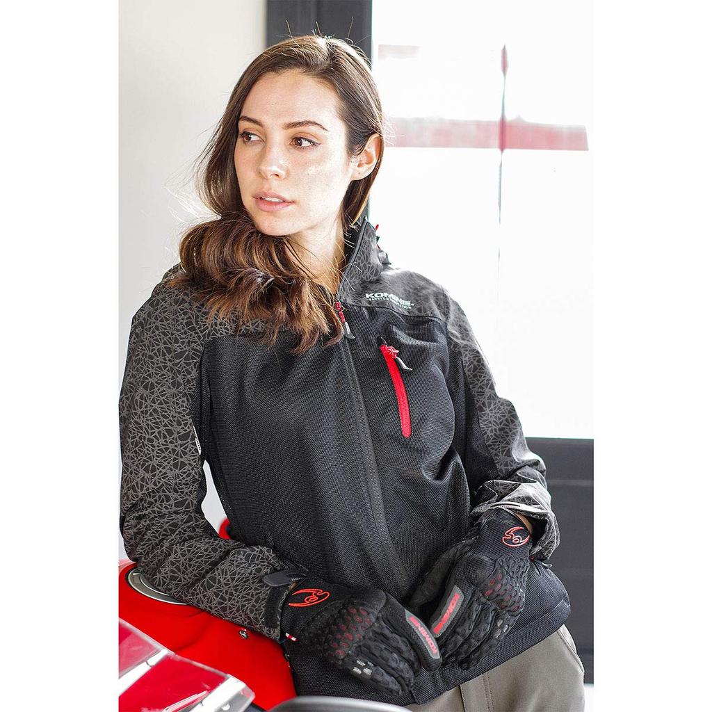 KOMINE Motorcycle Protective Cooling Mesh Size M Mesh for and Autumn Gloves, Black/Red, (GK-243 12977), Material, Spring, Summer,