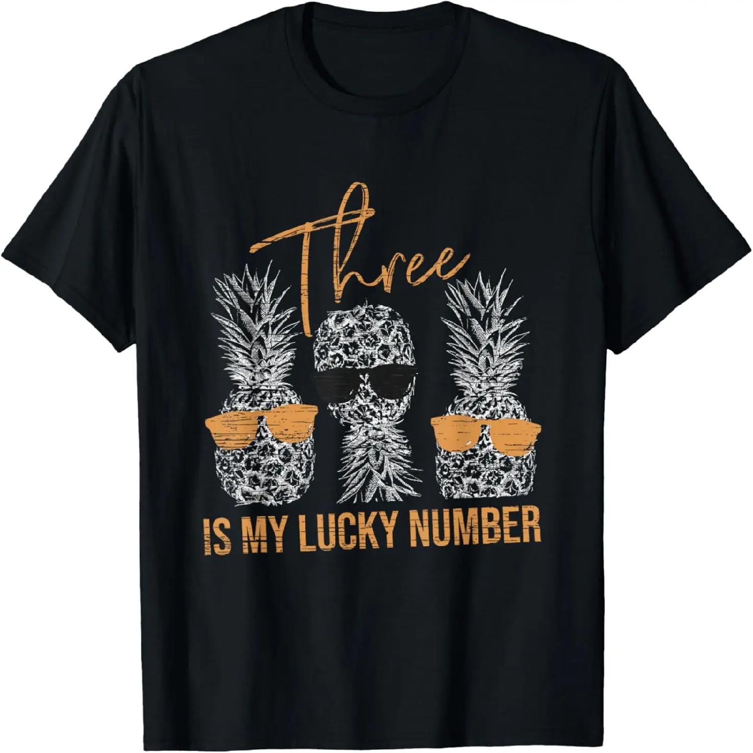 

Three Is My Lucky Number - Upside Down Pineapple T-Shirt XXXXXL різнокольоровий