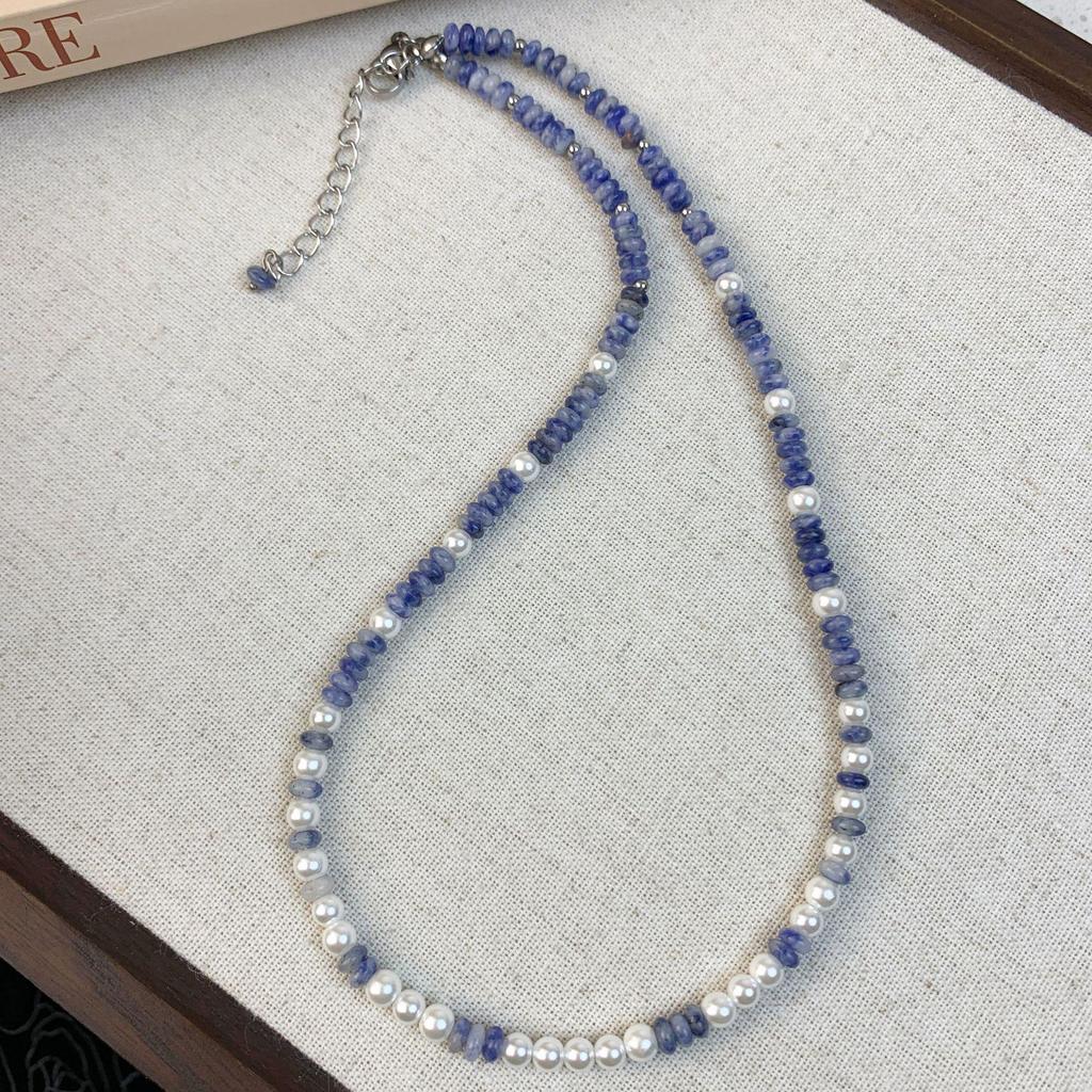 Europäische & Amerikanische Mitternachtsblaue Süßwasserperlen Schlüsselbeinkette - High-End Naturstein Gold Choker für Damen (2025)