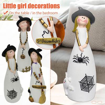 Halloween Witch Decoration Resin Crafts,Witch Hat,Cat,Ghost, Crow And  Decor Figurines For Holiday And Party Ornaments