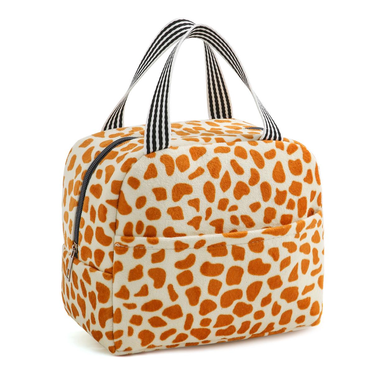 

Animal Print Insulated Lunch Bag - Portable Bento Bag for Travel, Work, School, and Picnics