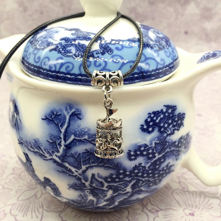 Fashion Necklace Accessories Bohemian Jewelry Miao Silver Sapphire Silver Flower Natural Chalcedony Short Clavicle Necklace