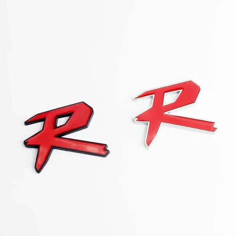 3D Metal Letters R Logo Rear Boot Trunk Emblem Badge Sticker Decals For Civic Accord FIT TYPER Car Styling Accessories