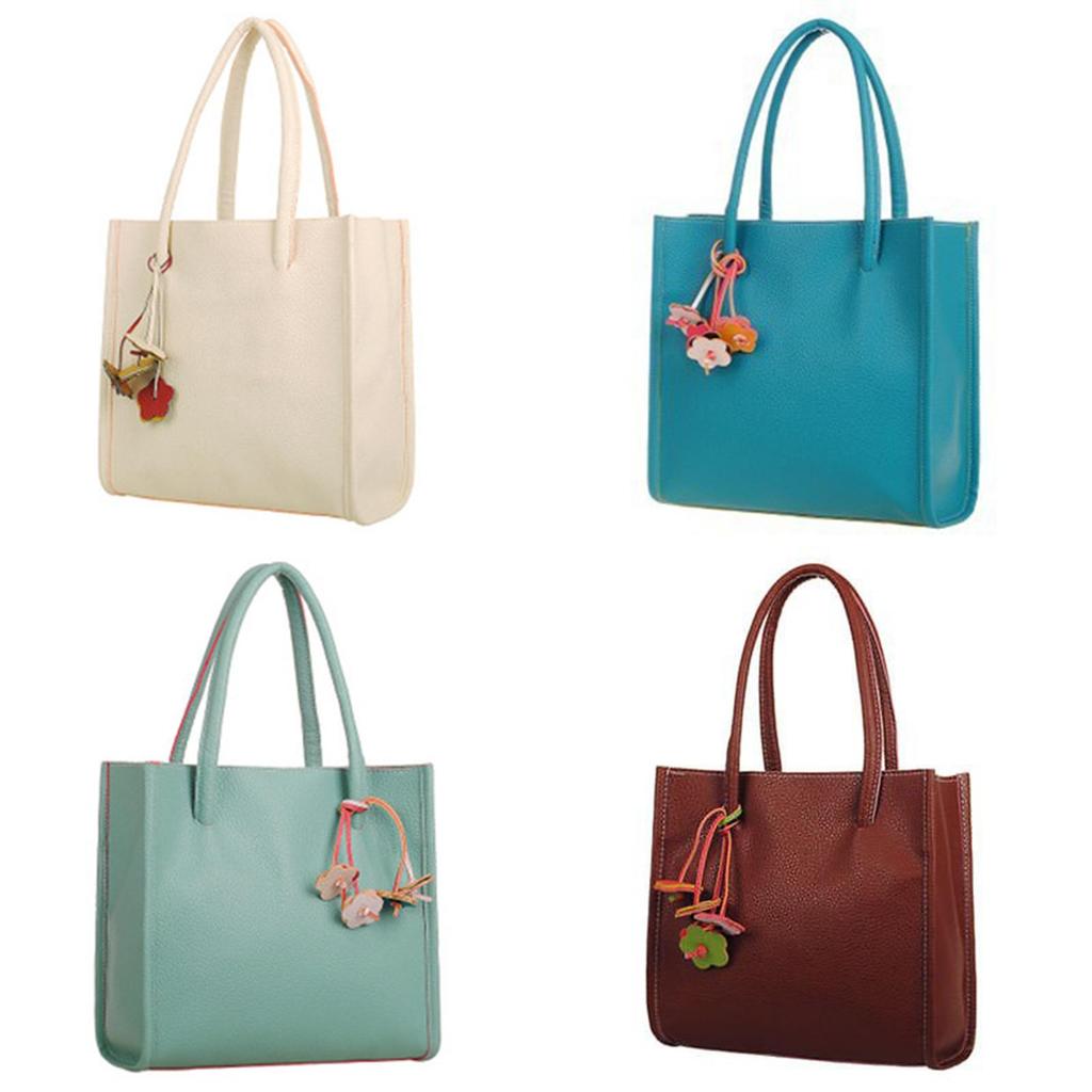 Chic And Stylish Candy Color Pu Leather Tote For Women With Floral Design