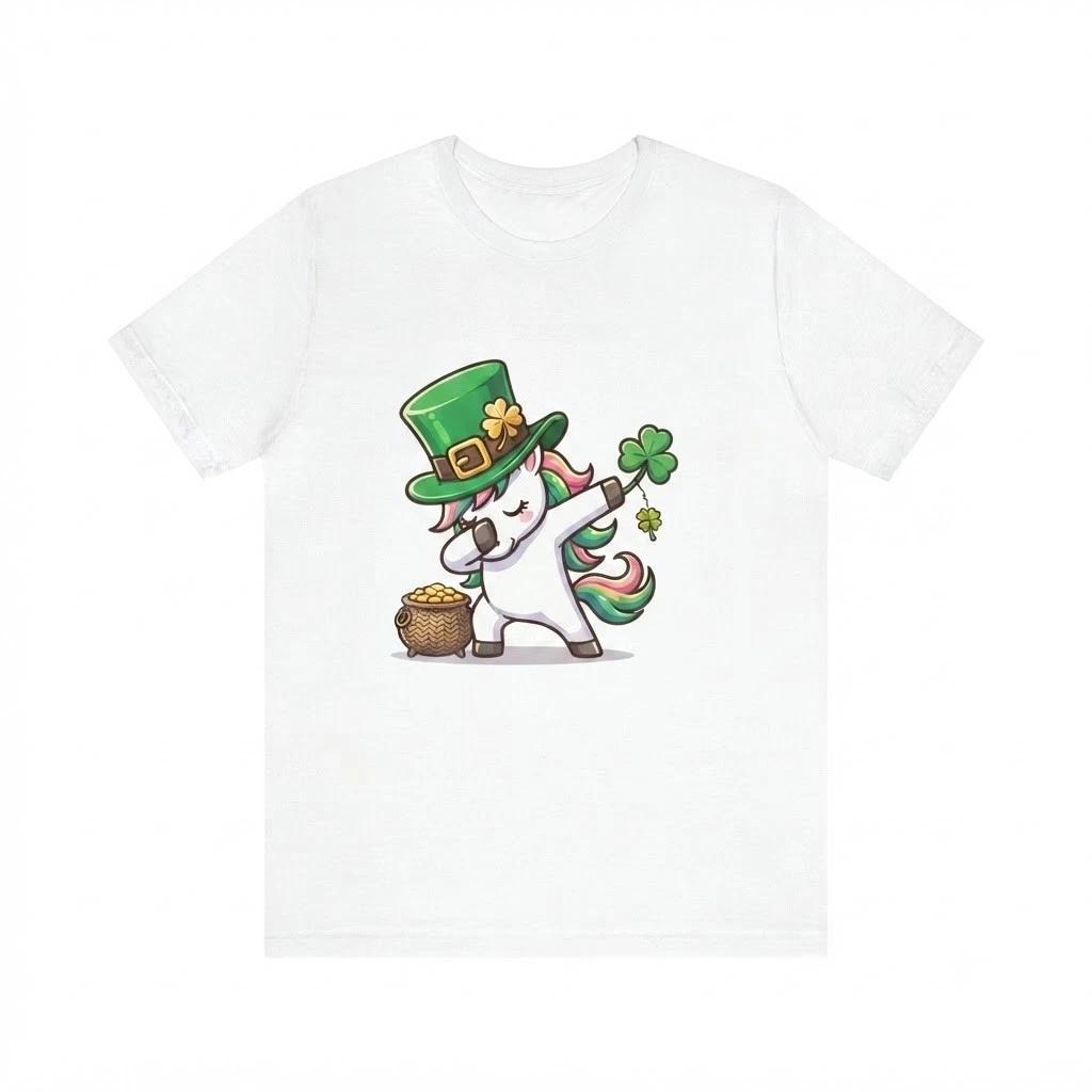 T Patrick s Day Unicorn Dab White T Shirt M