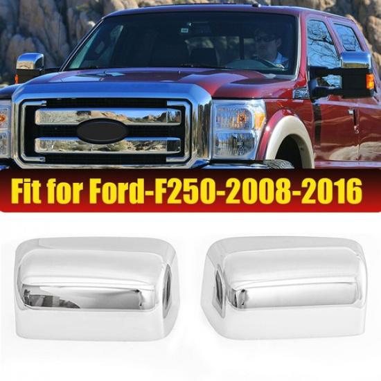 Chrome Upper Top Towing Side Mirror Cover Cap For 2008-2016 Ford F250 F450 F350