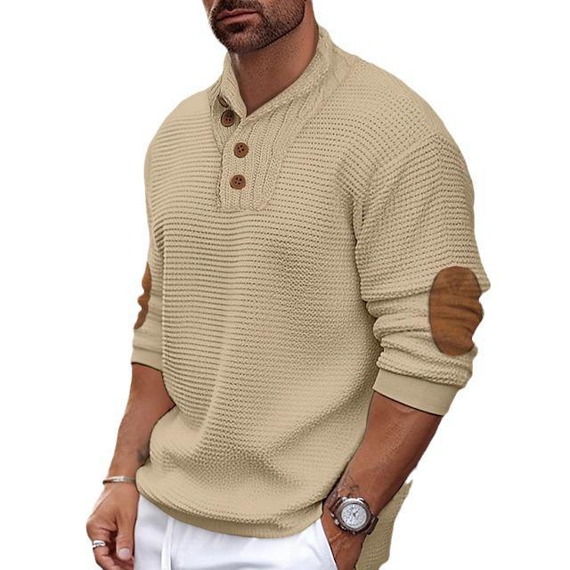 Pulover tricotat slim fit pentru bărbați - model european și american de toamnă/iarnă