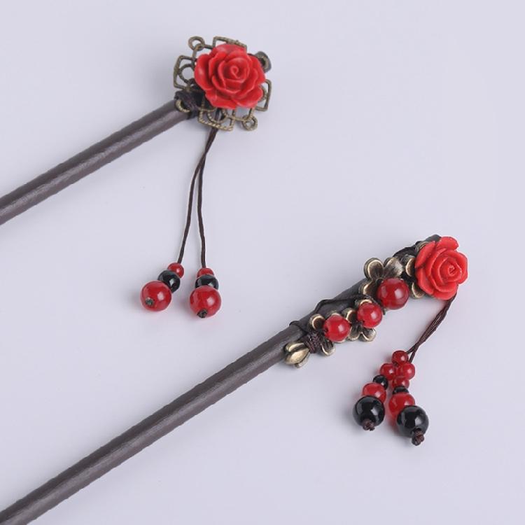Elegant Dangling Hair Pin Hair Styling Accessory Classical Charm Wood Hair Stick For Fashionable and Traditional Costume